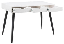 Load image into Gallery viewer, Neptun Bureau Office Desk In White With Black Metal Legs 110x50cm