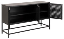 Load image into Gallery viewer, Newcastle Black Metal Buffet Sideboard Cabinet With 3 Doors 2 Shelves 125x40x75cm