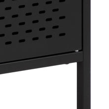 Load image into Gallery viewer, Newcastle Black Metal Buffet Sideboard Cabinet With 3 Doors 2 Shelves 125x40x75cm