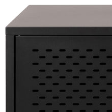 Load image into Gallery viewer, Newcastle Black Metal Buffet Sideboard Cabinet With 3 Doors 2 Shelves 125x40x75cm