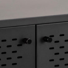 Load image into Gallery viewer, Newcastle Black Metal Buffet Sideboard Cabinet With 3 Doors 2 Shelves 125x40x75cm