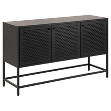Load image into Gallery viewer, Newcastle Black Metal Buffet Sideboard Cabinet With 3 Doors 2 Shelves 125x40x75cm