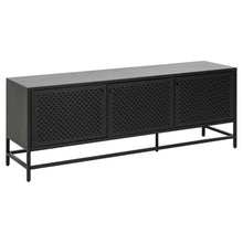 Load image into Gallery viewer, Newcastle Black Metal Buffet Sideboard Cabinet 3 Doors 2 Shelves 160x40x60cm