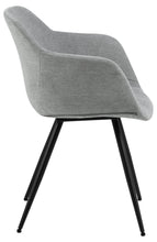 Load image into Gallery viewer, Noella Deluxe Grey Fabric Carver Dining Chair With Comfort Armrests And Firm Support