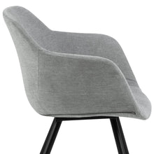 Load image into Gallery viewer, Noella Deluxe Grey Fabric Carver Dining Chair With Comfort Armrests And Firm Support