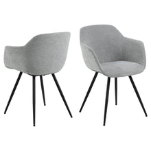 Load image into Gallery viewer, Noella Deluxe Grey Fabric Carver Dining Chair With Comfort Armrests And Firm Support