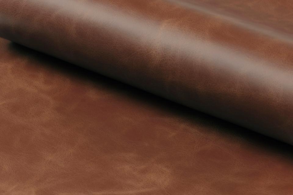 Nora Carver Seat Dining Chair In Brandy PU Leather With Oak Oiled Legs And Arm Rests