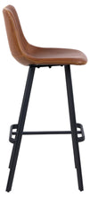 Load image into Gallery viewer, Oregon Brown Vintage Leather Bar Stools, Set Of 2 With Metal Base And Footrest