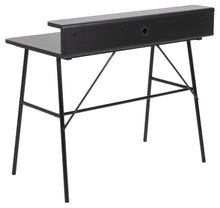 Load image into Gallery viewer, Pascal Office Desk With Drawer In Black With Metal Legs Space Saving 100x55x89cm