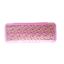 Load image into Gallery viewer, Bright Hard Shell Plastic Pencil Case with a Choice of 3 Prints and 4 Bright Colours - Pink, Blue, Orange, or Yellow
