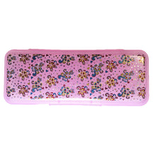 Load image into Gallery viewer, Bright Hard Shell Plastic Pencil Case with a Choice of 3 Prints and 4 Bright Colours - Pink, Blue, Orange, or Yellow