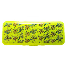 Load image into Gallery viewer, Bright Hard Shell Plastic Pencil Case with a Choice of 3 Prints and 4 Bright Colours - Pink, Blue, Orange, or Yellow