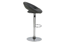 Load image into Gallery viewer, Plump Designer Grey Bar Stool With Comfort Backrest, Chrome Base And Height Adjustment, 1 pc