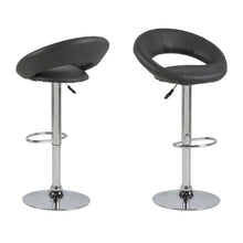 Load image into Gallery viewer, Plump Designer Grey Bar Stool With Comfort Backrest, Chrome Base And Height Adjustment, 1 pc