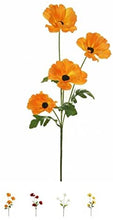 Load image into Gallery viewer, Artificial Wild Poppy Flower Stem With Leaves 4 Heads In Red, Orange, Yellow Or White