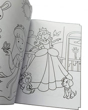 Load image into Gallery viewer, A4 Colouring Books with Stickers & Colouring Pencils Included, Choose a Theme - Pets, Dinosaurs, Ballet, Princess, Superhero