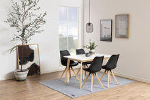 Load image into Gallery viewer, Raven White Wooden Rectangular Dining Table Contrasting Design 6 Seats 120x80x76