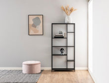 Load image into Gallery viewer, Spacious Soft Touch Large Retina Boudoir Ottoman In Dusty Rose Pink, Quality Round Storage 60x35cm