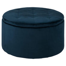 Load image into Gallery viewer, Spacious Soft Touch Large Retina Boudoir Ottoman In Navy Blue, Quality Round Storage 60x35cm