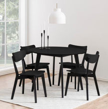 Load image into Gallery viewer, 2 x Roxby Dining Chairs, Black Lacquered Wood Set Of 2