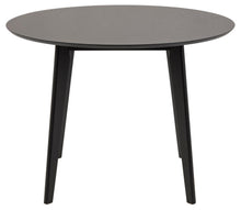 Load image into Gallery viewer, Roxby Round Oak Stained Black Dining Table 105cm Designer Furniture Range