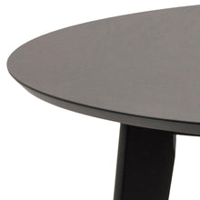 Load image into Gallery viewer, Roxby Round Oak Stained Black Dining Table 105cm Designer Furniture Range