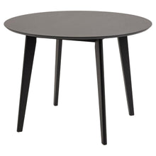 Load image into Gallery viewer, Roxby Round Oak Stained Black Dining Table 105cm Designer Furniture Range