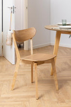 Load image into Gallery viewer, 2 x Roxby Oak Stained Wood Dining Chair Set Of 2 Comfortable Chairs
