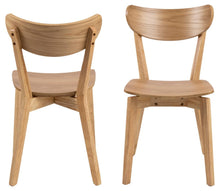 Load image into Gallery viewer, 2 x Roxby Oak Stained Wood Dining Chair Set Of 2 Comfortable Chairs IN STOCK NOW