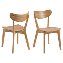 Load image into Gallery viewer, 2 x Roxby Oak Stained Wood Dining Chair Set Of 2 Comfortable Chairs IN STOCK NOW