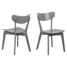 Load image into Gallery viewer, 2 x Roxby Stylish Grey Lacquered Wood Dining Chairs, Set Of 2 IN STOCK NOW

