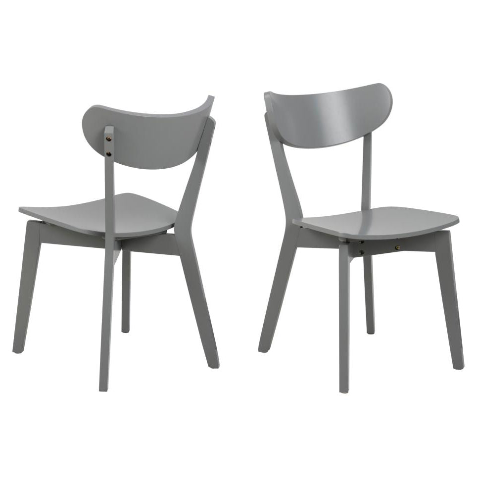 2 x Roxby Stylish Grey Lacquered Wood Dining Chairs, Set Of 2 IN STOCK NOW