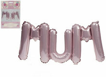 Load image into Gallery viewer, Pink Mum Balloon Mothers Day, Birthday Or Special Occasions, Large Self Inflate With Straw And Ribbon