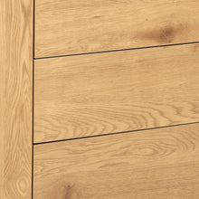 Load image into Gallery viewer, Seaford Oak Sideboard Elegant Cabinet With Black Top, 1 Door, 3 Drawers 120x40x82cm