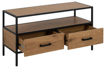 Load image into Gallery viewer, Seaford TV Unit With 2 Drawers And Shelf In Oak 90x35x50cm