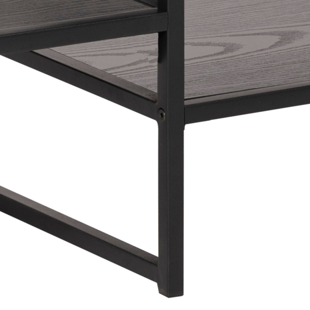 Seaford TV Shelving Unit With 3 Shelves In Black 120x33x46cm
