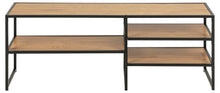 Load image into Gallery viewer, Seaford TV Shelving Unit With 3 Shelves In Oak 120x33x46cm