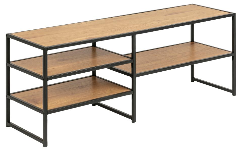 Seaford TV Shelving Unit With 3 Shelves In Oak 120x33x46cm