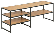 Load image into Gallery viewer, Seaford TV Shelving Unit With 3 Shelves In Oak 120x33x46cm