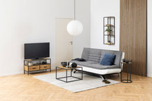 Load image into Gallery viewer, Seaford Square Coffee Table With Oak Top And Black Metal Frame 60cm