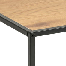 Load image into Gallery viewer, Seaford Square Coffee Table With Oak Top And Black Metal Frame 60cm