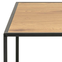 Load image into Gallery viewer, Seaford Square Coffee Table With Oak Top And Black Metal Frame 60cm