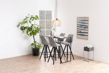 Load image into Gallery viewer, Seaford Bar Table With Oak Top And Black Metal Base 120x60x105cm