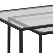 Load image into Gallery viewer, Seaford Coffee Table With Modern Glass Top And Black Metal Frame 90x55x50