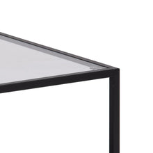 Load image into Gallery viewer, Seaford Coffee Table With Modern Glass Top And Black Metal Frame 90x55x50