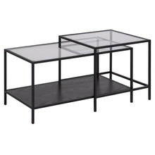 Load image into Gallery viewer, Seaford Coffee Table With Modern Glass Top And Black Metal Frame 90x55x50