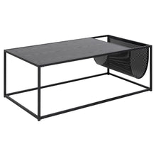 Load image into Gallery viewer, Seaford Coffee Table With Magazine Rack Black 110x60cm In Stock Now