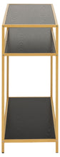 Load image into Gallery viewer, Seaford Console Table With Black Shelves And Gold Frame 100x60x105cm