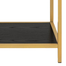 Load image into Gallery viewer, Seaford Console Table With Black Shelves And Gold Frame 100x60x105cm