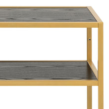 Load image into Gallery viewer, Seaford Console Table With Black Shelves And Gold Frame 100x60x105cm